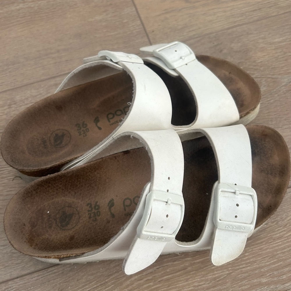 Papillio by Birkenstock white platform Double Strap Sandals size 36 or 5